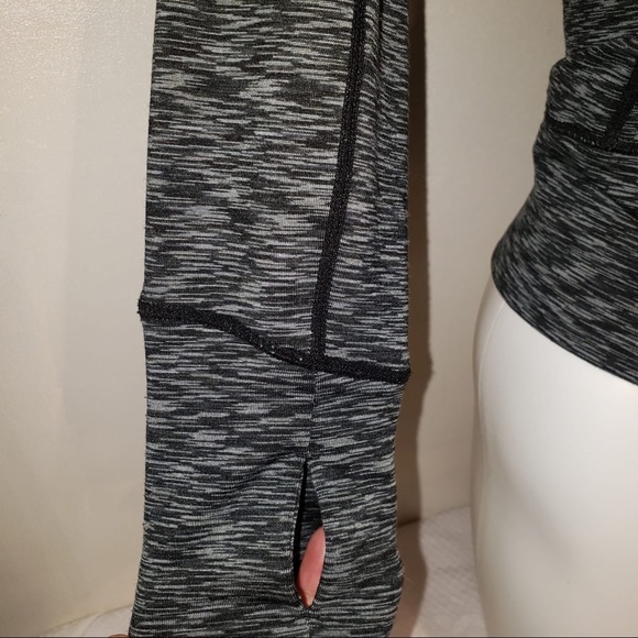 90 Degrees Dark Black Grey Athletic Zip Up Hoodie - Picture 5 of 10